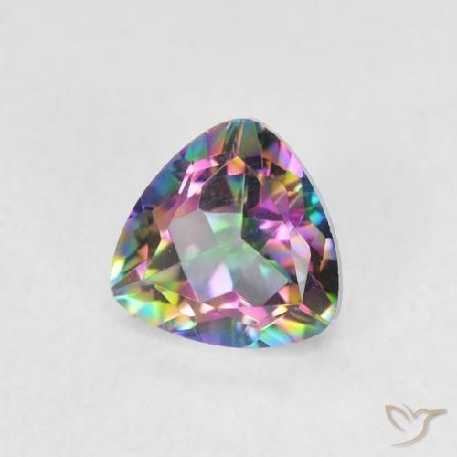 Cuarzo Místico Multicolor natural de 0.77 ct, Trillón, VVS