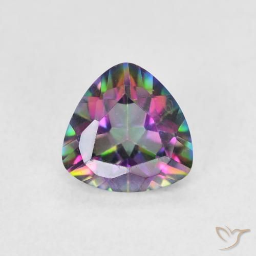 0.64ct Natural Multicolor Cuarzo Místico, Trillón, VVS