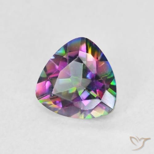 Cuarzo Místico Multicolor natural de 0.64 ct, Trillón, VVS