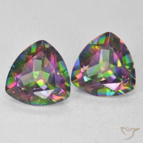 Gemas de Cuarzo Místico Multicolor natural de 2.23 ct, Trillón, VVS