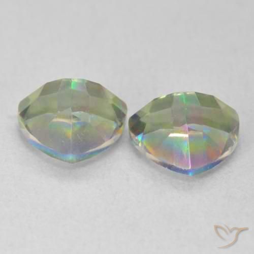 Gemas de Cuarzo Místico Multicolor natural de 2.23 ct, Trillón, VVS