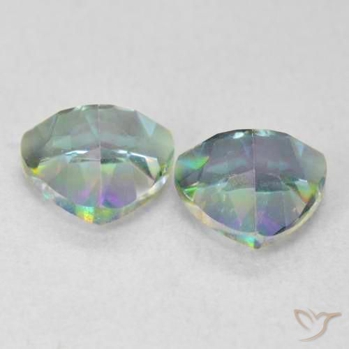 Gemas de Cuarzo Místico Multicolor natural de 1.48 ct, Trillón, VVS