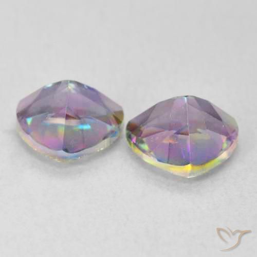 Gemas de Cuarzo Místico Multicolor natural de 1.40 ct, Trillón, VVS