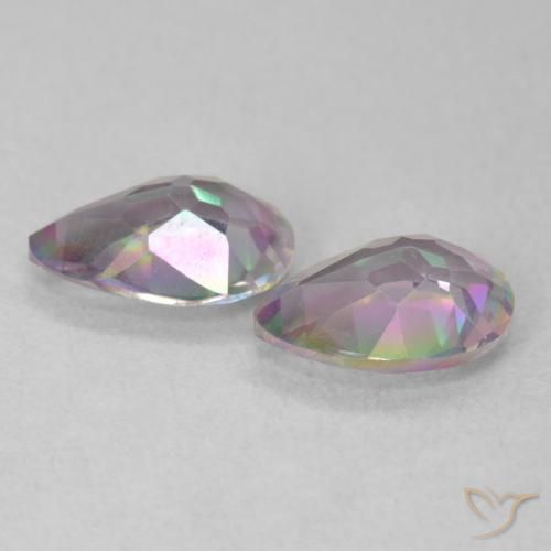Gemas de Cuarzo Místico Multicolor natural de 1.61 ct, En forma de pera, VVS
