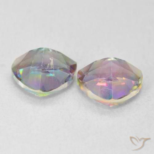 Gemas de Cuarzo Místico Multicolor natural de 1.41 ct, Trillón, VVS
