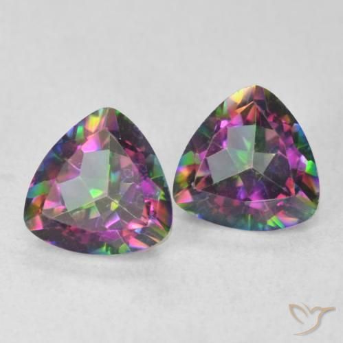 Gemas de Cuarzo Místico Multicolor natural de 1.49 ct, Trillón, VVS
