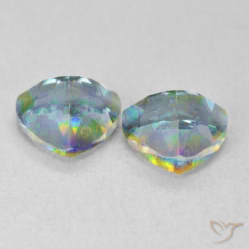 Gemas de Cuarzo Místico Multicolor natural de 1.49 ct, Trillón, VVS