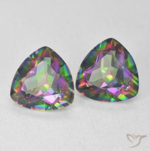 Gemas de Cuarzo Místico Multicolor natural de 2.22 ct, Trillón, VVS