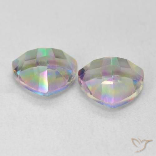 Gemas de Cuarzo Místico Multicolor natural de 2.22 ct, Trillón, VVS