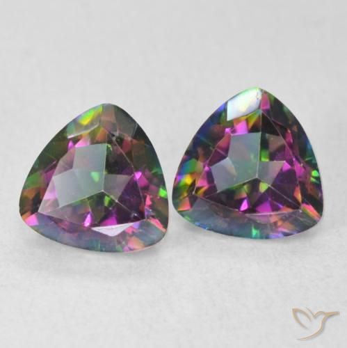 Gemas de Cuarzo Místico Multicolor natural de 1.46 ct, Trillón, VVS