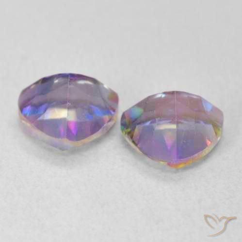 Gemas de Cuarzo Místico Multicolor natural de 1.46 ct, Trillón, VVS