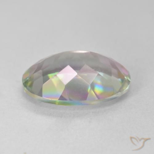 Cuarzo místico multicolor natural de 5,17 ct, corte óvalo, VS