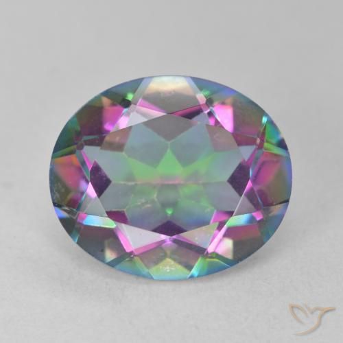 5.49ct Natural Multicolor Cuarzo Místico, Ovalada, VS
