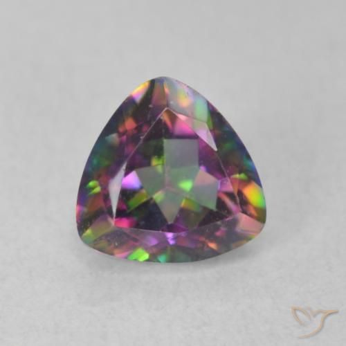 0.76ct Natural Multicolor Cuarzo Místico, Trillón, VVS