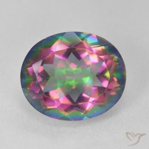 6.03ct Natural Multicolor Cuarzo Místico, Ovalada, VVS