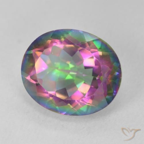 Cuarzo Místico Multicolor natural de 6.03 ct, Ovalada, VVS
