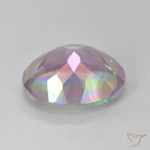 Cuarzo Místico Multicolor natural de 6.03 ct, Ovalada, VVS
