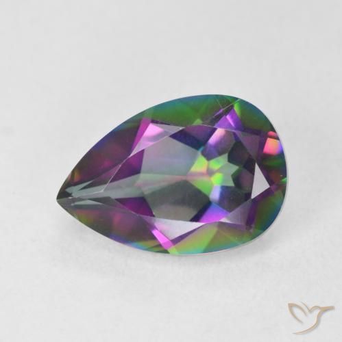 2.91ct Natural Multicolor Cuarzo Místico, En forma de pera, VVS