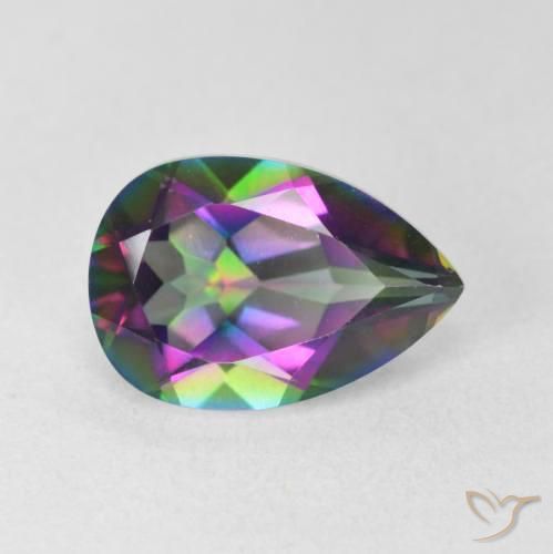 Cuarzo Místico Multicolor natural de 2.91 ct, En forma de pera, VVS