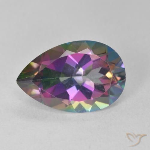 6.62ct Natural Multicolor Cuarzo Místico, En forma de pera, VVS