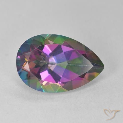 Cuarzo Místico Multicolor natural de 6.62 ct, En forma de pera, VVS
