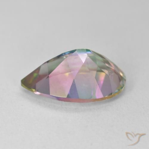 Cuarzo Místico Multicolor natural de 6.62 ct, En forma de pera, VVS