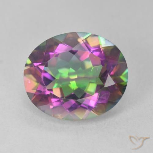 5.14ct Natural Multicolor Cuarzo Místico, Ovalada, VVS