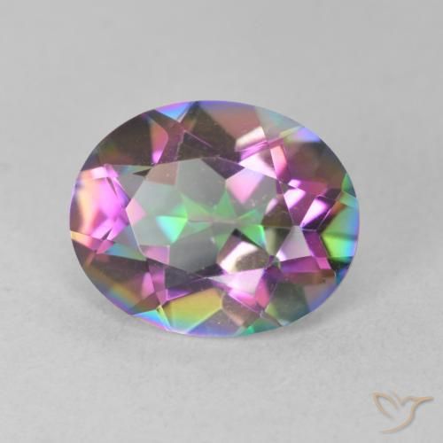 Cuarzo Místico Multicolor natural de 3.16 ct, Ovalada, VVS