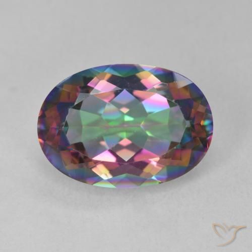 5.64ct Natural Multicolor Cuarzo Místico, Ovalada, VVS