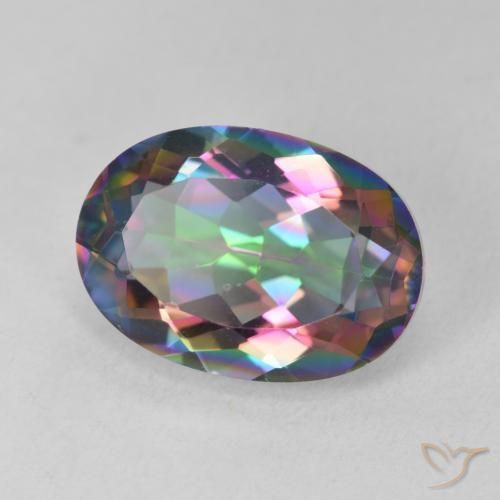 Cuarzo Místico Multicolor natural de 5.64 ct, Ovalada, VVS