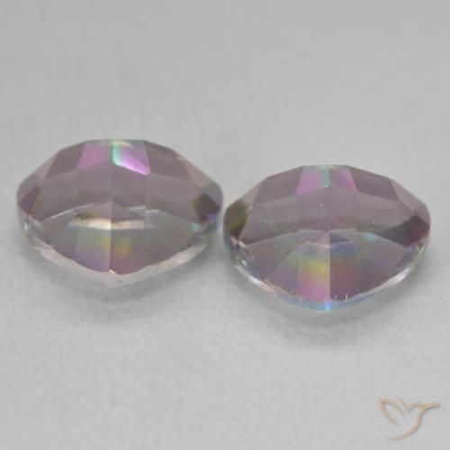 Gemas de Cuarzo Místico Multicolor natural de 3.34 ct, Trillón, VVS
