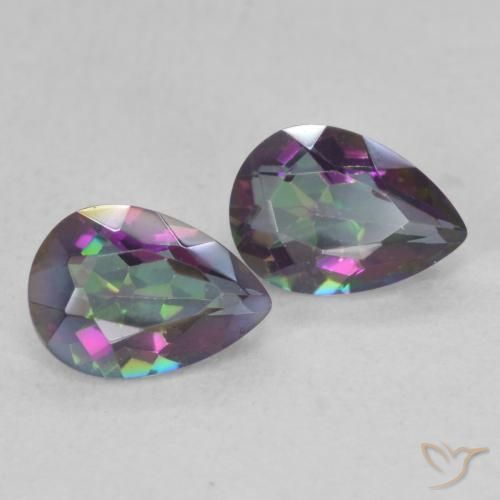 Gemas de Cuarzo Místico Multicolor natural de 1.26 ct, En forma de pera, VS