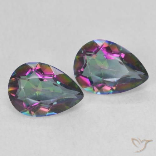 Gemas de Cuarzo Místico Multicolor natural de 1.22 ct, En forma de pera, VVS-VS