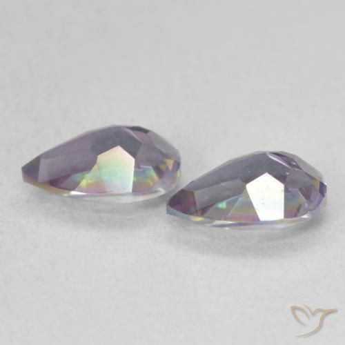 Gemas de Cuarzo Místico Multicolor natural de 1.22 ct, En forma de pera, VVS-VS