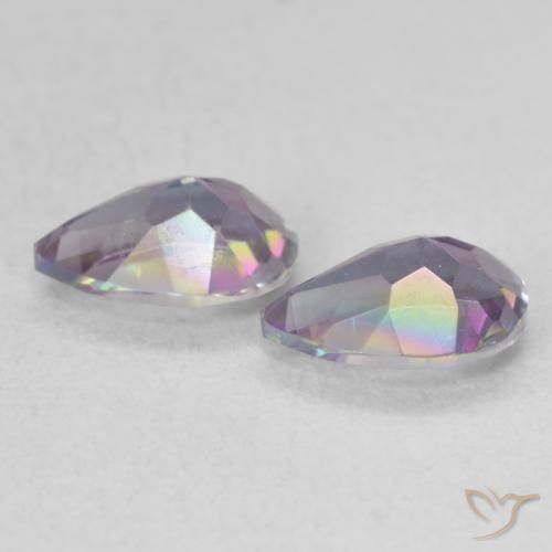 Gemas de Cuarzo Místico Multicolor natural de 1.24 ct, En forma de pera, VS