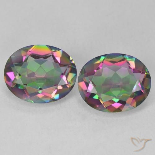 5.93ctw Natural Multicolor Cuarzo Místico, Ovalada, VVS