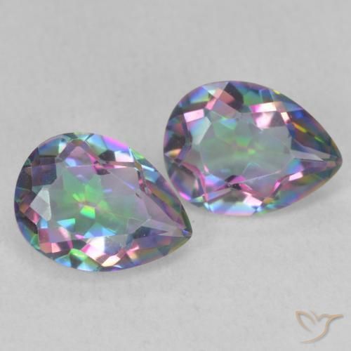 Gemas de Cuarzo Místico Multicolor natural de 2.09 ct, En forma de pera, VVS