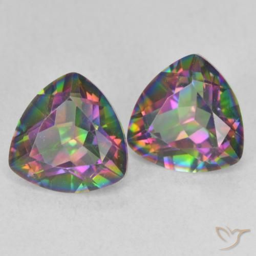 Gemas de Cuarzo Místico Multicolor natural de 2.17 ct, Trillón, VVS