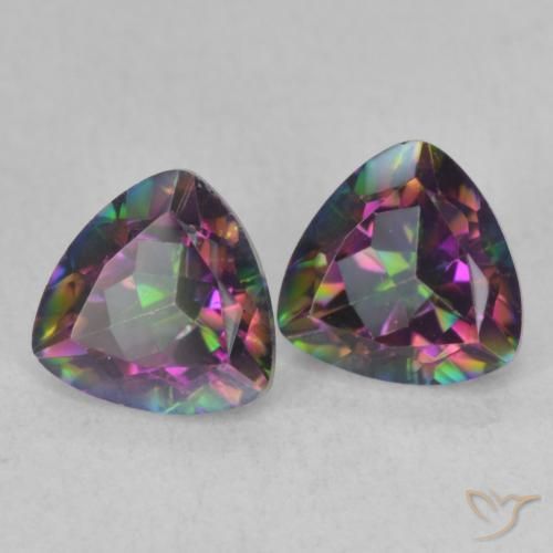 Gemas de Cuarzo Místico Multicolor natural de 1.42 ct, Trillón, VVS