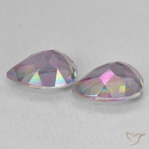 Gemas de Cuarzo Místico Multicolor natural de 2.12 ct, En forma de pera, VVS