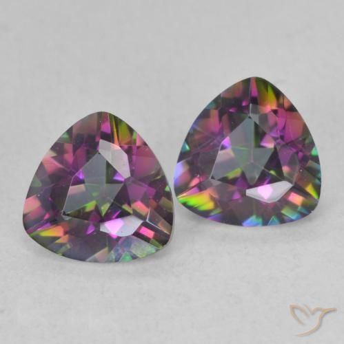 Gemas de Cuarzo Místico Multicolor natural de 1.38 ct, Trillón, VVS