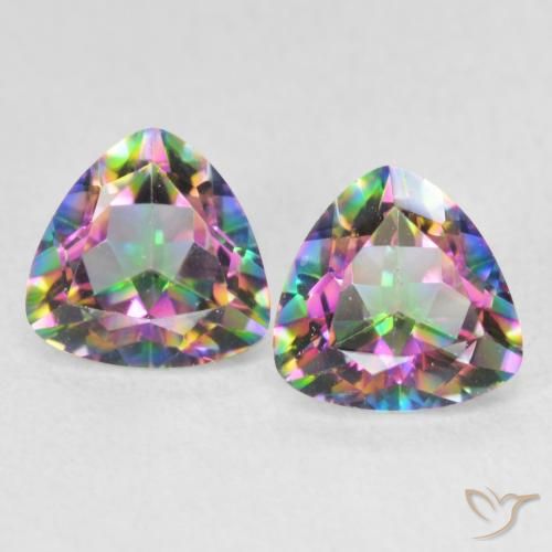 1.48ctw Natural Multicolor Cuarzo Místico, Trillón, VVS-VS