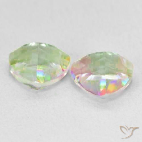 Gemas de Cuarzo Místico Multicolor natural de 1.48 ct, Trillón, VVS-VS