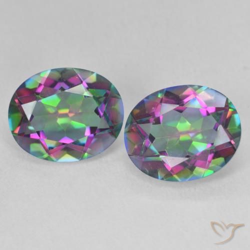 6.90ctw Natural Multicolor Cuarzo Místico, Ovalada, VVS-VS