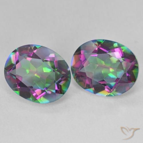 Gemas de Cuarzo Místico Multicolor natural de 6.90 ct, Ovalada, VVS-VS