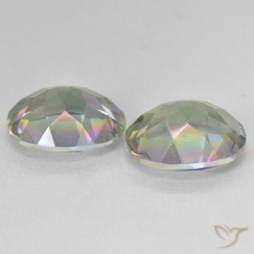 Gemas de Cuarzo Místico Multicolor natural de 6.90 ct, Ovalada, VVS-VS