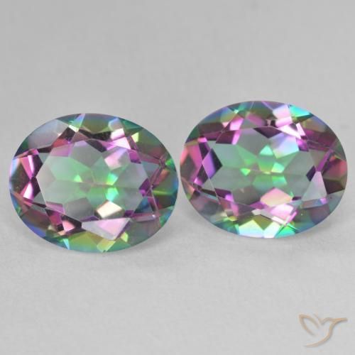 Gemas de Cuarzo Místico Multicolor natural de 6.33 ct, Ovalada, VVS-VS