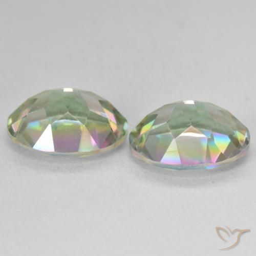 Gemas de Cuarzo Místico Multicolor natural de 6.33 ct, Ovalada, VVS-VS