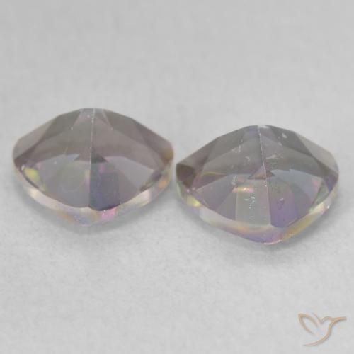 Gemas de Cuarzo Místico Multicolor natural de 1.41 ct, Trillón, VVS-VS