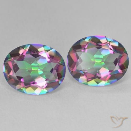 Gemas de Cuarzo Místico Multicolor natural de 6.02 ct, Ovalada, VVS-VS